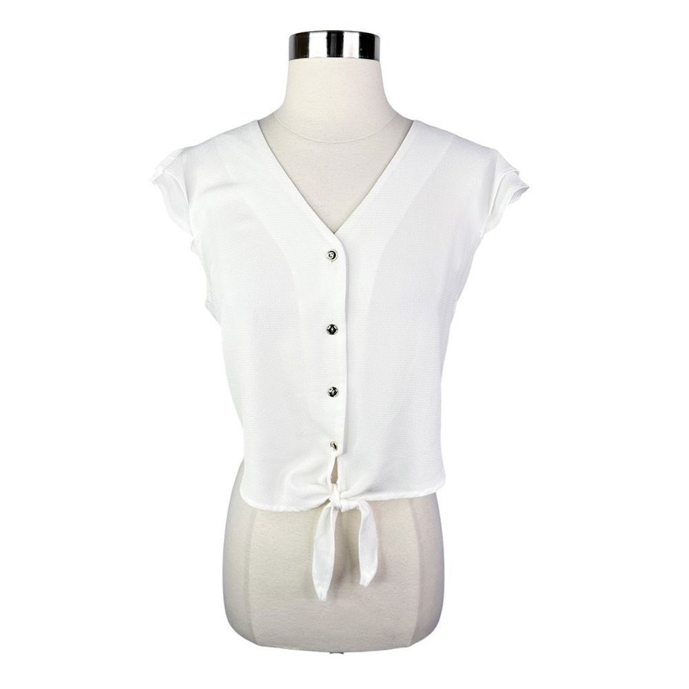 Papermoon Tie Front Flutter Sleeve Cropped Blouse - Size Large